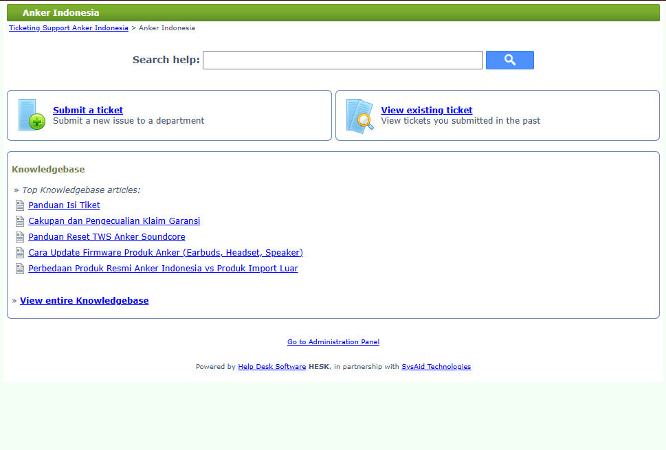 Ticketing System Anker Indonesia
